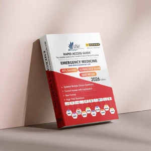 Emergency Medicine Rapid Access Guide Prometric exam preparation book with updated clinical MCQs for Gulf licensing exams
