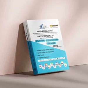 Prosthodontist Prometric exam preparation book with updated clinical MCQs for DHA, DOH, MOH, SMLE and Gulf dental licensing exams